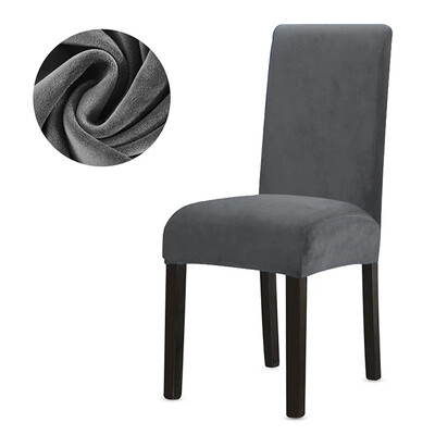 Husa de scaun din catifea 1 buc pentru sufragerie Spandex elastic super moale husa pentru scaun pentru bucatarie, acasa, hotel, banchet de nunta