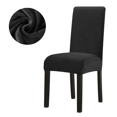 Husa de scaun din catifea 1 buc pentru sufragerie Spandex elastic super moale husa pentru scaun pentru bucatarie, acasa, hotel, banchet de nunta