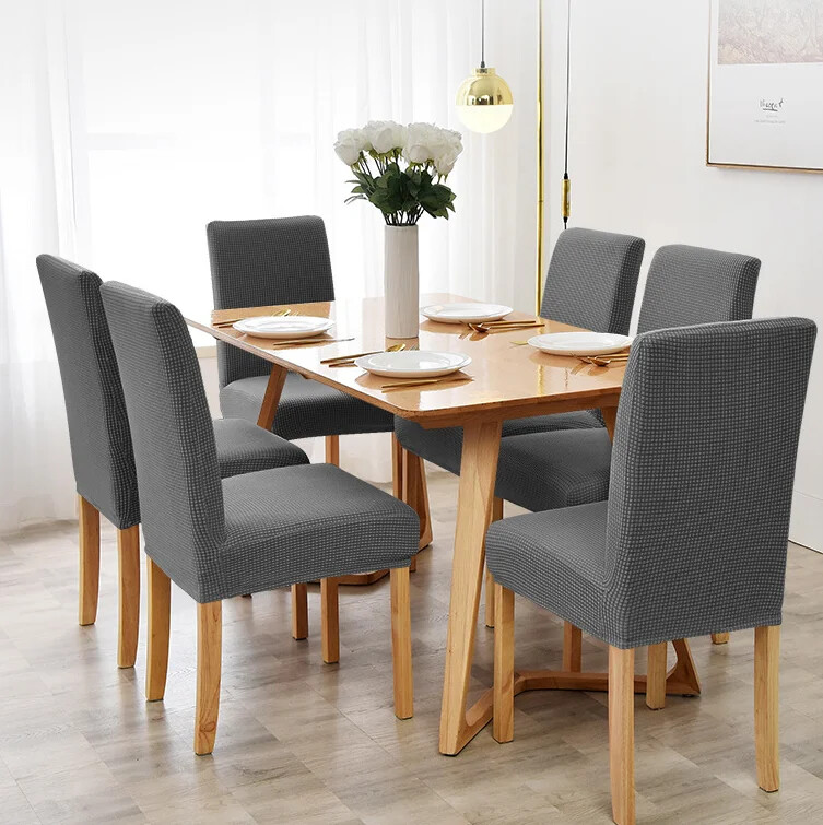 Husa pentru scaune reglabila rezistenta la apa 1 2 4 pachete Husa scaun de bucatarie pentru sufragerie Husa pentru scaune jacquard Elastic Spandex