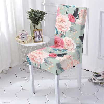 Huse pentru scaune în stil animal Huse pentru scaune elastice pentru luat masa Huse Chiars Huse model fluture desene animate Husa scaun acasă Stuhlbezug