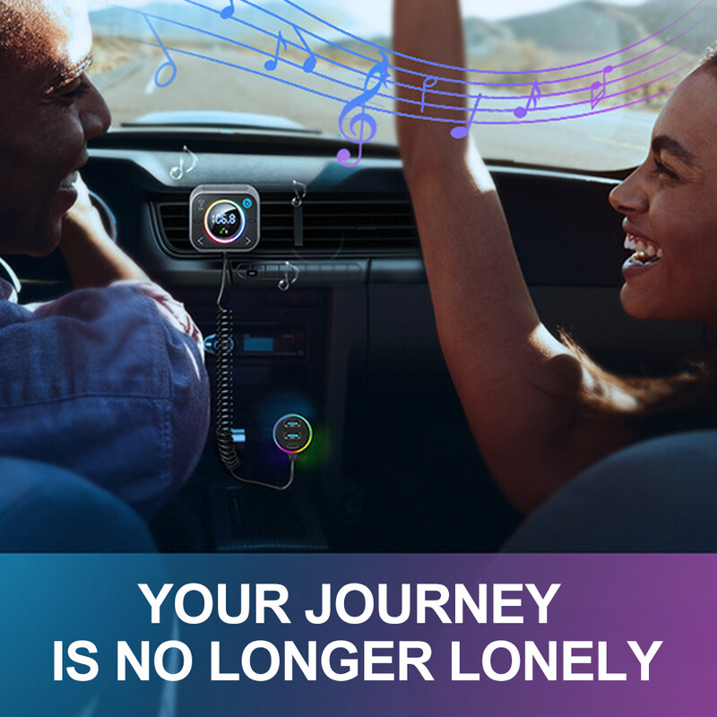 Bluetooth 5.3 FM Transmitt Bluetooth Προσαρμογέας αυτοκινήτου Φορτιστής αυτοκινήτου PD&QC 3.0 FM Bluetooth Transmitter Cardulator In The Car