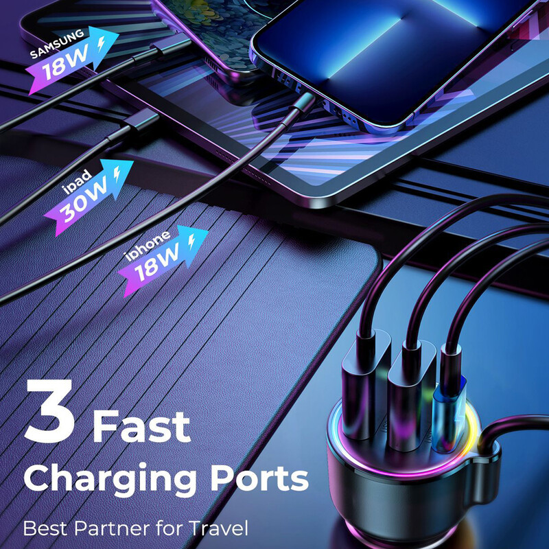 Bluetooth 5.3 FM Transmitt Bluetooth Προσαρμογέας αυτοκινήτου Φορτιστής αυτοκινήτου PD&QC 3.0 FM Bluetooth Transmitter Cardulator In The Car