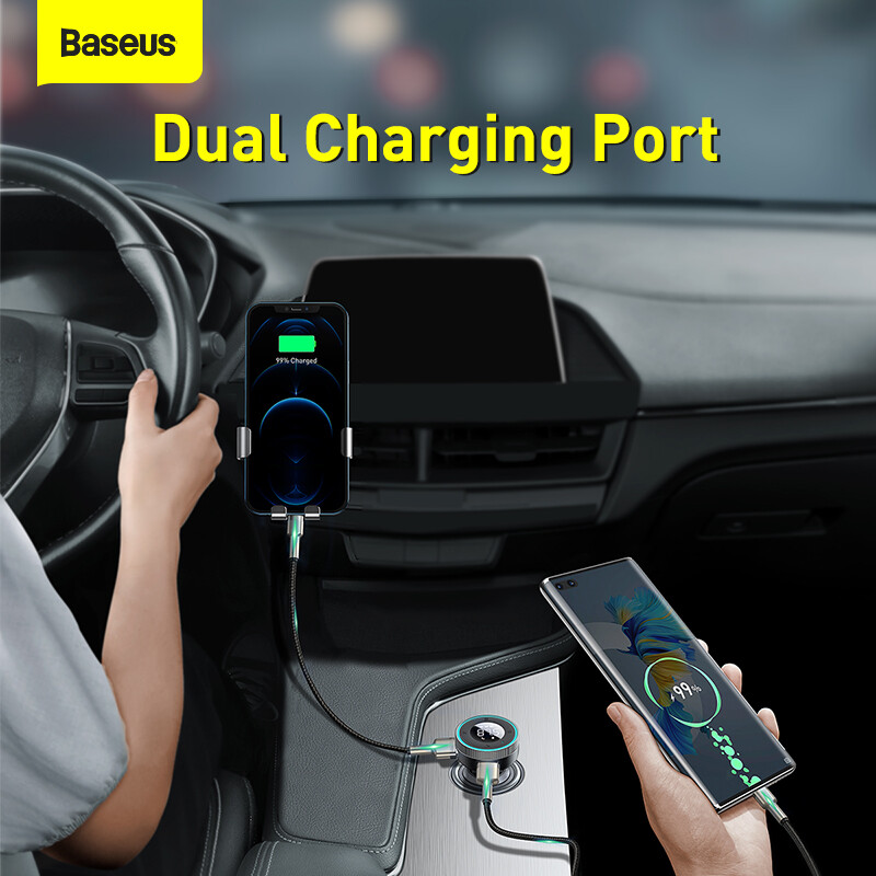 Baseus FM Tansmitter Wireless Bluetooth 5.0 Adaptor modulator radio FM 2.4A Porturi USB Încărcător auto Mâini libere AUX Disk MP3 Player
