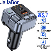 JaJaBor FM odašiljač Modulator Auto MP3 Player AUX Audio Prijemnik USB Type C PD 30W Auto Punjač Handsfree Bluetooth Auto Kit