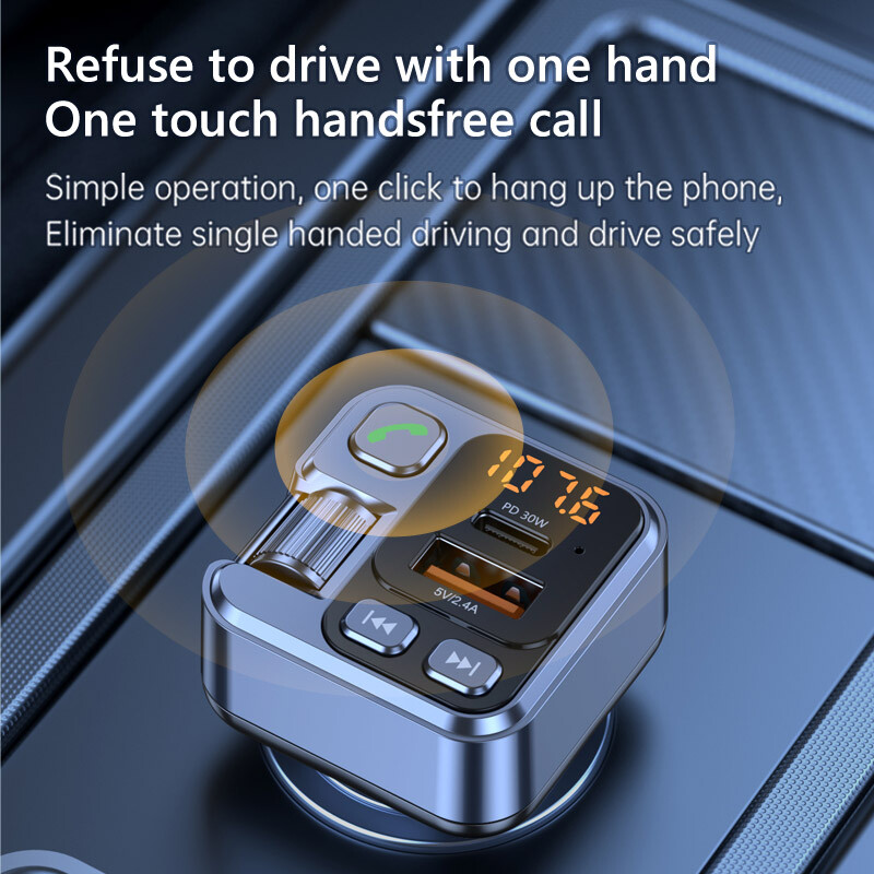 JaJaBor FM odašiljač Modulator Auto MP3 Player AUX Audio Prijemnik USB Type C PD 30W Auto Punjač Handsfree Bluetooth Auto Kit