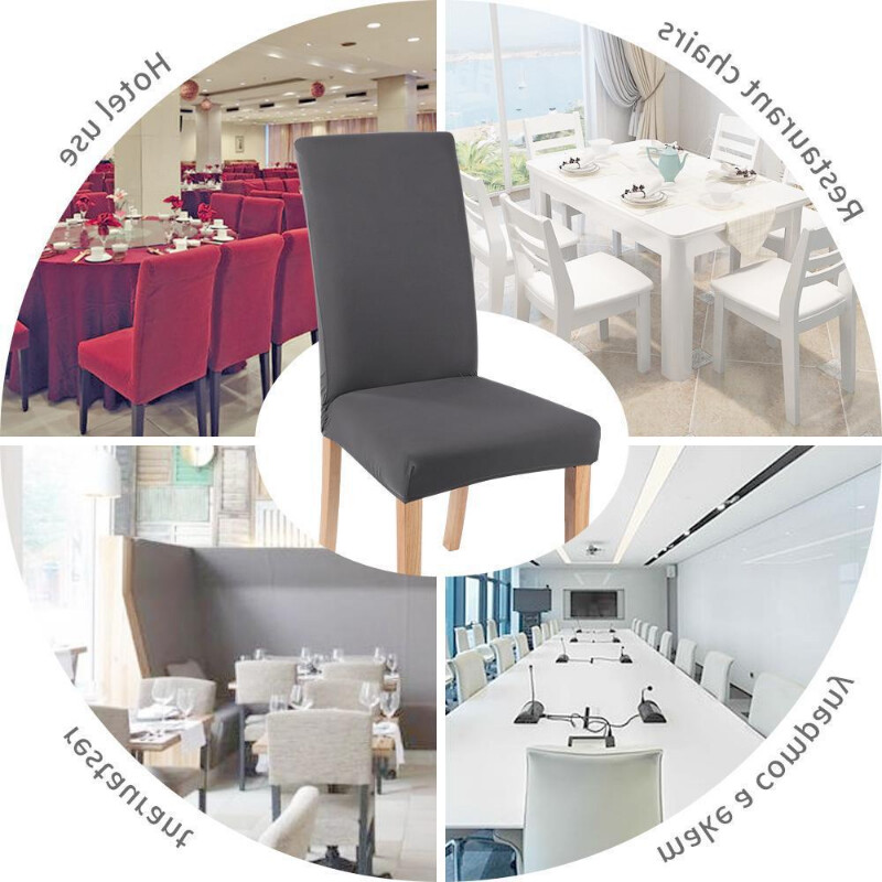 Huse pentru scaune elastice, reglabile, de culoare solidă, spandex, elastic, huse pentru scaune pentru scaune, bucătărie, sufragerie, banchet de nuntă, acasă