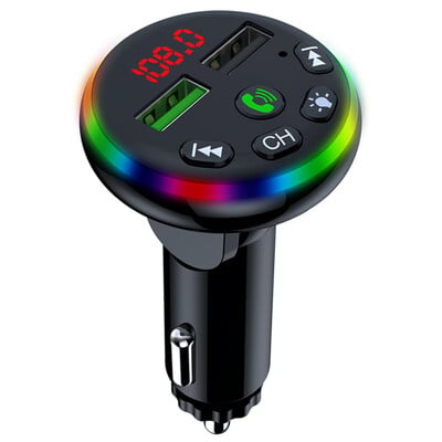 JaJaBor Transmițător FM Brichetă USB Card SD Încărcare rapidă USB Încărcător telefon Bluetooth 5.0 Kit Mâini libere Auto MP3 Player