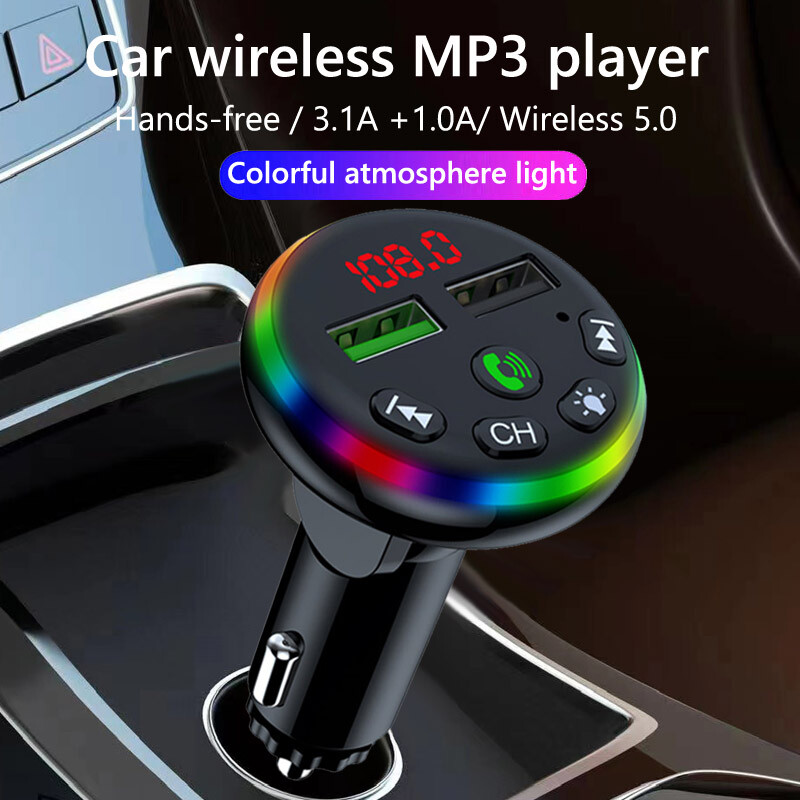 JaJaBor Transmițător FM Brichetă USB Card SD Încărcare rapidă USB Încărcător telefon Bluetooth 5.0 Kit Mâini libere Auto MP3 Player