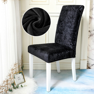 1Pieces Velvet Fabric Πιο φθηνά καλύμματα καρέκλας Universal size Stretch Chair covers Seat Case Slipcoves for Dining Room Home