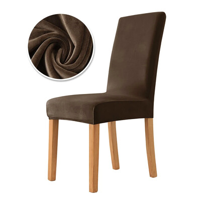 1Pieces Velvet Fabric Πιο φθηνά καλύμματα καρέκλας Universal size Stretch Chair covers Seat Case Slipcoves for Dining Room Home