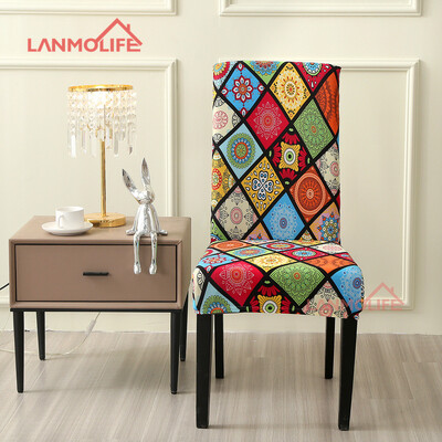 Huse de scaun geometrice 1 buc pentru sufragerie huse de scaun universale elastice pentru bucatarie nunta banchet Housse De Chaise