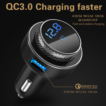 GC16 Car FM Transmitter Wireless Modulator Συμβατό με Bluetooth Handsfree TF U Disk MP3 Player Διπλός γρήγορος φορτιστής USB QC3.0