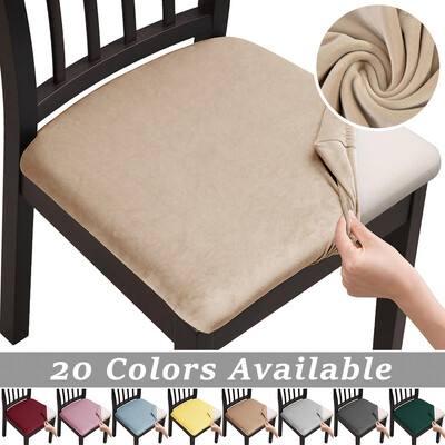 Huse pentru scaune din catifea super moale, culori simple Huse pentru scaune elastice pentru sufragerie Protector detașabil pentru mobilier din spandex pentru restaurant