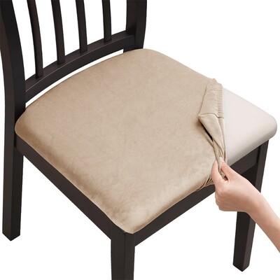 Huse pentru scaune din catifea super moale, culori simple Huse pentru scaune elastice pentru sufragerie Protector detașabil pentru mobilier din spandex pentru restaurant
