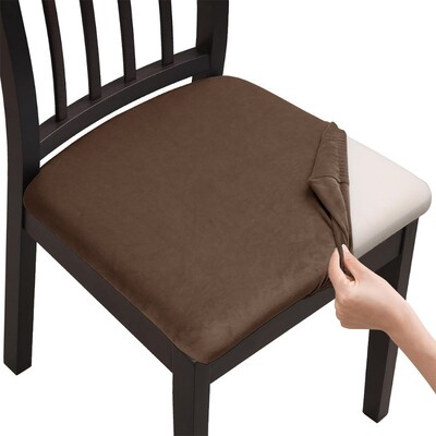 Huse pentru scaune din catifea super moale, culori simple Huse pentru scaune elastice pentru sufragerie Protector detașabil pentru mobilier din spandex pentru restaurant