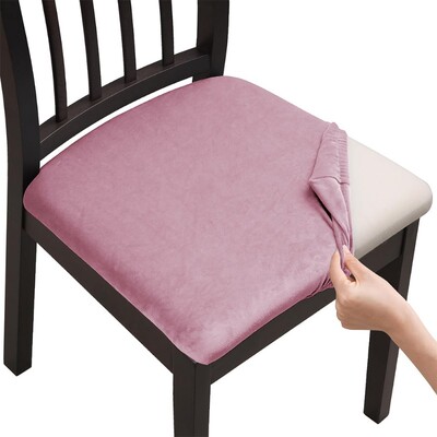 Huse pentru scaune din catifea super moale, culori simple Huse pentru scaune elastice pentru sufragerie Protector detașabil pentru mobilier din spandex pentru restaurant