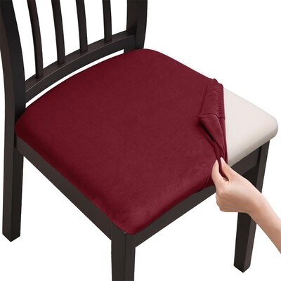 Huse pentru scaune din catifea super moale, culori simple Huse pentru scaune elastice pentru sufragerie Protector detașabil pentru mobilier din spandex pentru restaurant