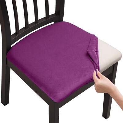 Huse pentru scaune din catifea super moale, culori simple Huse pentru scaune elastice pentru sufragerie Protector detașabil pentru mobilier din spandex pentru restaurant