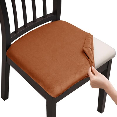 Huse pentru scaune din catifea super moale, culori simple Huse pentru scaune elastice pentru sufragerie Protector detașabil pentru mobilier din spandex pentru restaurant