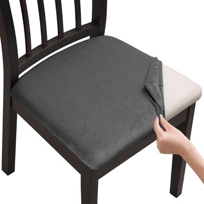Huse pentru scaune din catifea super moale, culori simple Huse pentru scaune elastice pentru sufragerie Protector detașabil pentru mobilier din spandex pentru restaurant