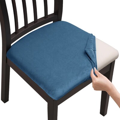 Huse pentru scaune din catifea super moale, culori simple Huse pentru scaune elastice pentru sufragerie Protector detașabil pentru mobilier din spandex pentru restaurant