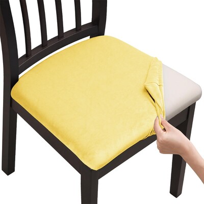 Huse pentru scaune din catifea super moale, culori simple Huse pentru scaune elastice pentru sufragerie Protector detașabil pentru mobilier din spandex pentru restaurant