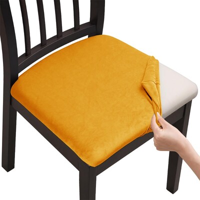 Huse pentru scaune din catifea super moale, culori simple Huse pentru scaune elastice pentru sufragerie Protector detașabil pentru mobilier din spandex pentru restaurant