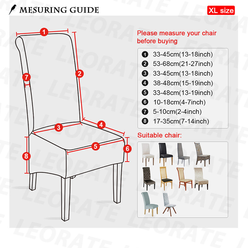 1/2/4/6 kom navlaka za stolac s visokim naslonom za blagovaonicu Jacquard rastezljiva XL veličina Navlaka za stolicu protiv prljanja Spandex štitnici za sjedala
