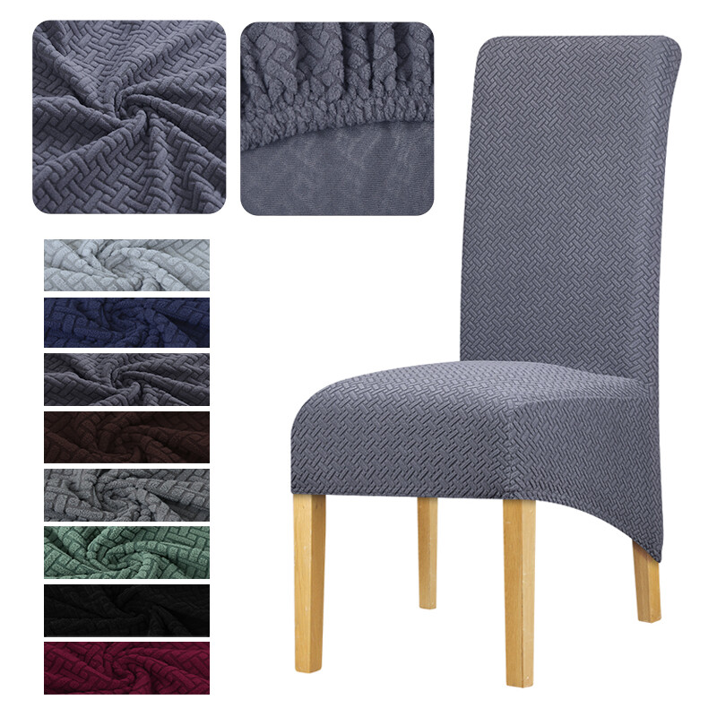 1/2/4/6 kom navlaka za stolac s visokim naslonom za blagovaonicu Jacquard rastezljiva XL veličina Navlaka za stolicu protiv prljanja Spandex štitnici za sjedala