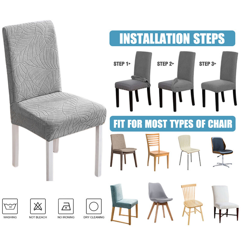 Elastne söögitooli kate Paks Jacquard-spandexist tooli kate söögitoa jaoks libisemisvastane köögi tooli kate 1/4/6/8 tükki