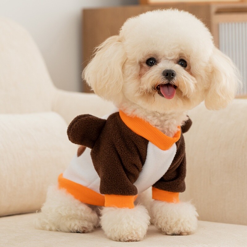 Зимни дрехи за домашни кучета Модни качулки за кучета Сладък суичър Puppu Меки топли пуловери за котки Качулки за домашни любимци Костюми за куче френски булдог