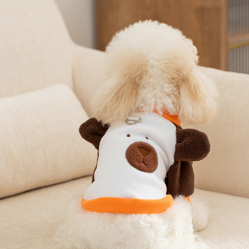 Зимни дрехи за домашни кучета Модни качулки за кучета Сладък суичър Puppu Меки топли пуловери за котки Качулки за домашни любимци Костюми за куче френски булдог