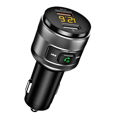 Transmițător FM Bluetooth 5.0 Receptor audio fără fir Mâini libere pentru mașină Player MP3 automat Încărcător rapid USB dublu Accesorii auto