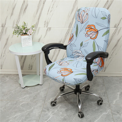 Husa scaun braț computer nou stil de imprimare retro cu elasticitate înaltă spandex ML husă scaun pentru birou acasă