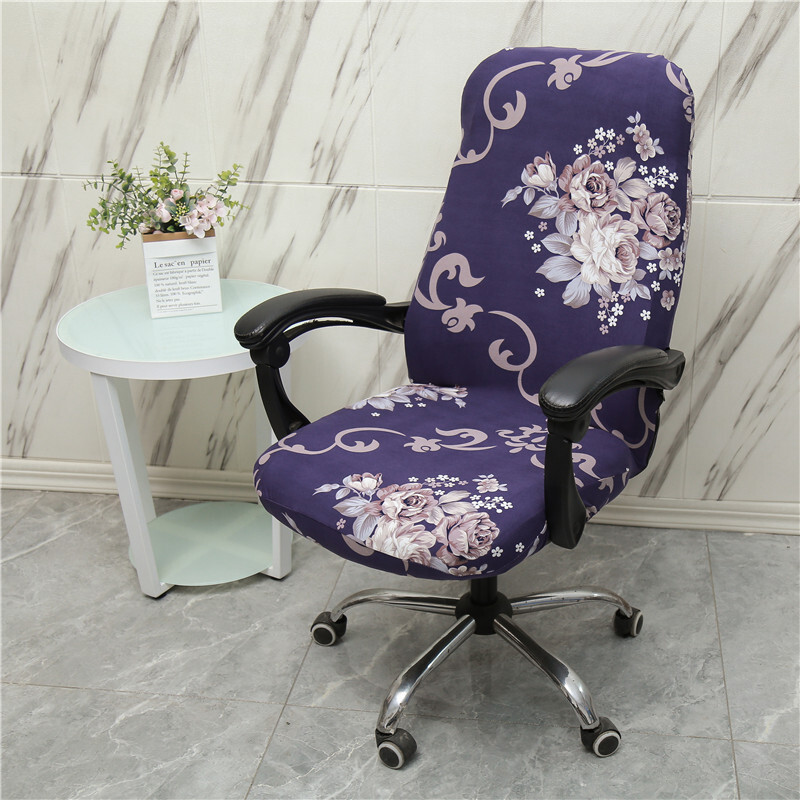 Husa scaun braț computer nou stil de imprimare retro cu elasticitate înaltă spandex ML husă scaun pentru birou acasă