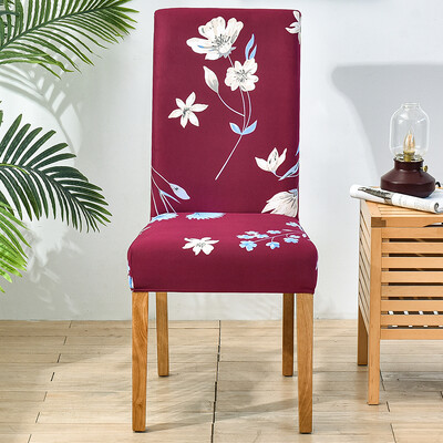 Spandex Κάλυμμα καρέκλας Stretch Home Τραπεζαρία Ελαστικό Floral Print Καλύμματα Καρέκλας Πολυλειτουργικό Spandex Ελαστικό πανί γενικού μεγέθους