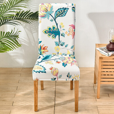 Spandex Κάλυμμα καρέκλας Stretch Home Τραπεζαρία Ελαστικό Floral Print Καλύμματα Καρέκλας Πολυλειτουργικό Spandex Ελαστικό πανί γενικού μεγέθους