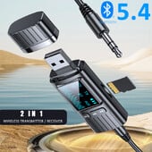 Auto Bluetooth 5.4 Receptor Transmițător Wireless Bluetooth Car Adaptor MP3 Player Apel Mâini libere Dual USB PD Fast Charger LED