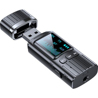 Auto Bluetooth 5.4 Receptor Transmițător Wireless Bluetooth Car Adaptor MP3 Player Apel Mâini libere Dual USB PD Fast Charger LED