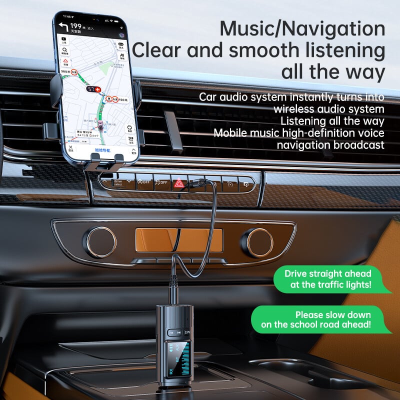 Auto Bluetooth 5.4 Receptor Transmițător Wireless Bluetooth Car Adaptor MP3 Player Apel Mâini libere Dual USB PD Fast Charger LED