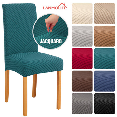 1/4/6 Piece Chair Cover Jacquard Dining Spandex Elastic Stretch Slipcover For Chairs Kitchen Hotel Banquet Home Christma