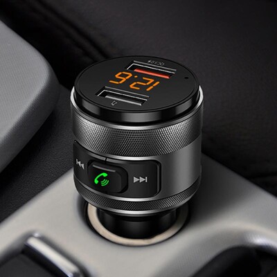 Transmițător FM Bluetooth 5.0 Receptor audio fără fir Mâini libere pentru mașină Player MP3 automat Încărcător rapid USB dublu Accesorii auto