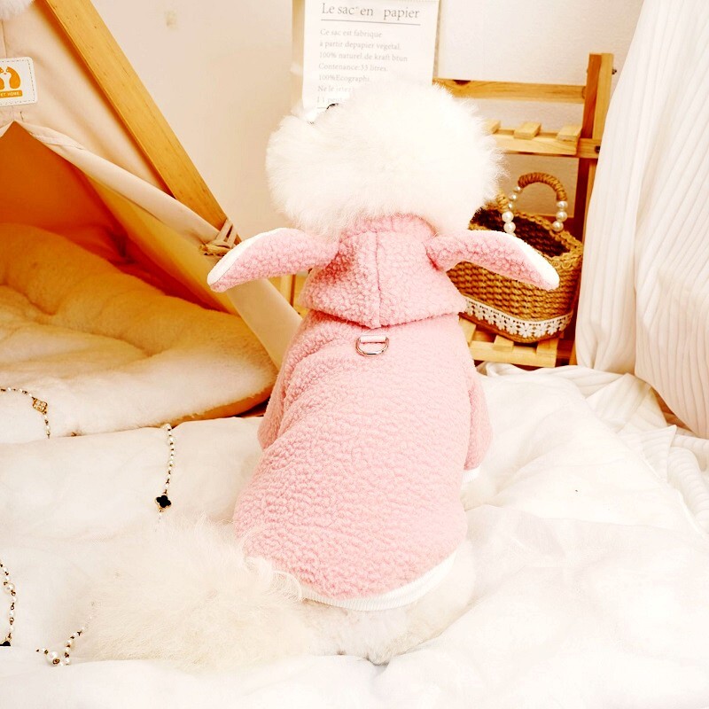 Haine pentru câini de toamnă pentru animale de companie Hanorace pentru câini iepure de desene animate