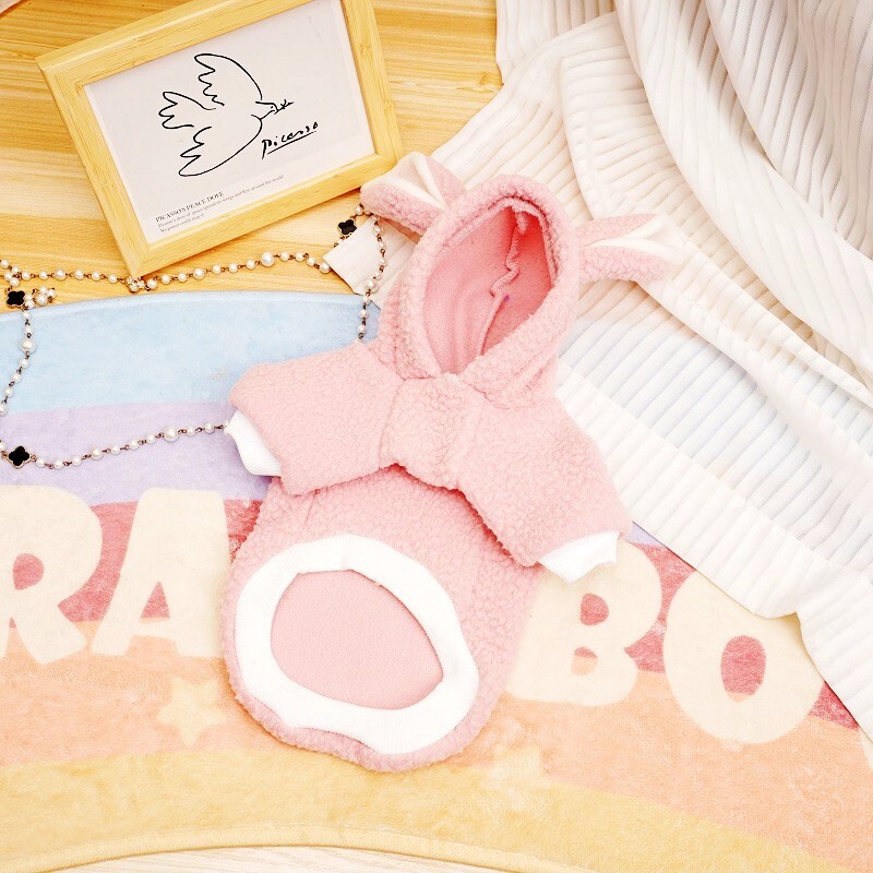 Haine pentru câini de toamnă pentru animale de companie Hanorace pentru câini iepure de desene animate