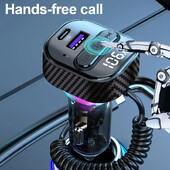 Πομπός FM αυτοκινήτου 30W PD Τύπος C Διπλή USB γρήγορη φόρτιση αυτοκινήτου Φως περιβάλλοντος Bluetooth 5.3 Συσκευή αναπαραγωγής handsfree MP3 Διαμορφωτής FM αυτοκινήτου