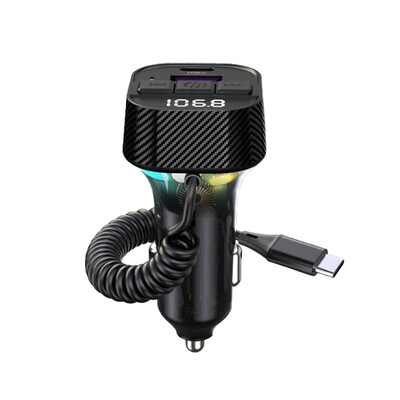 Πομπός FM αυτοκινήτου 30W PD Τύπος C Διπλή USB γρήγορη φόρτιση αυτοκινήτου Φως περιβάλλοντος Bluetooth 5.3 Συσκευή αναπαραγωγής handsfree MP3 Διαμορφωτής FM αυτοκινήτου