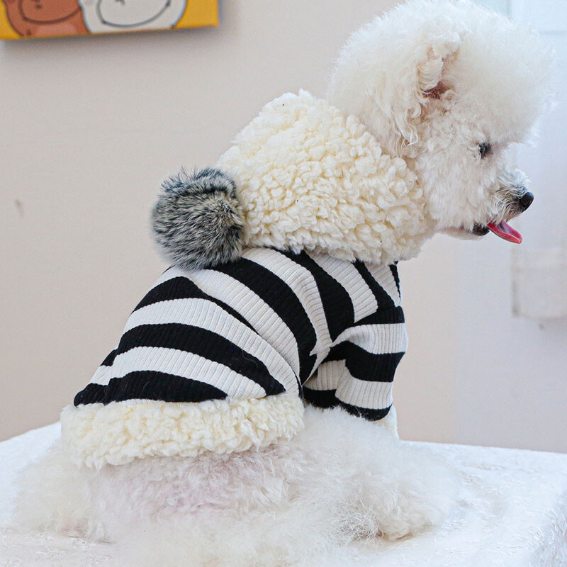 Съблечени дрехи за домашни любимци Зимни топли качулки Дрехи Суичър с качулка Поларени маншети Шапка Зелено черно облекло Облекло за малки кучета XL