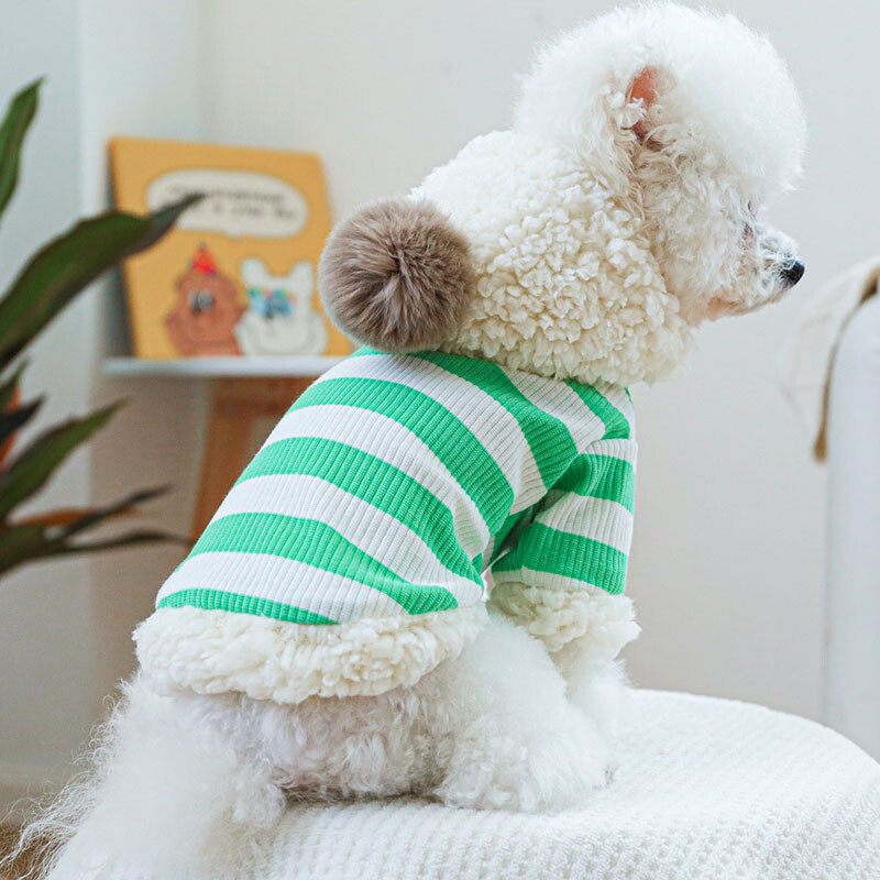 Съблечени дрехи за домашни любимци Зимни топли качулки Дрехи Суичър с качулка Поларени маншети Шапка Зелено черно облекло Облекло за малки кучета XL