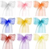 10 buc/lot Cercete pentru scaune din organza roz, decorare pentru scaune de nunta, panglici, cravate, fundita pentru acoperire, banchet, petrecere, eveniment, verde menta
