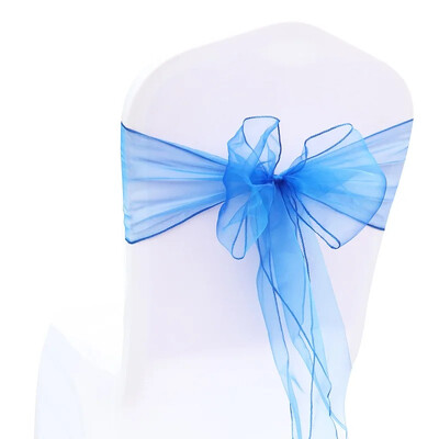 10 buc/lot Cercete pentru scaune din organza roz, decorare pentru scaune de nunta, panglici, cravate, fundita pentru acoperire, banchet, petrecere, eveniment, verde menta